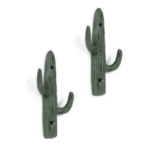 🛍 2 for $29! 🛍 Two Cast Iron Cactus Wall Hooks